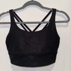 Lululemon Energy Longline Sports Bra | Black Shine | Size 8